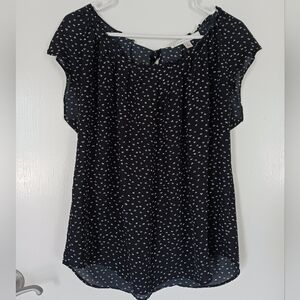 Light Weight Gathered Wide Neck Tie Back Blouse